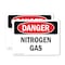 Signmission Nitrogen Gas Danger Sign, Vinyl Decal, 10in W x 7in L, 2PK OS-2PACK-DS-D-710-L-2457 - alternate 1